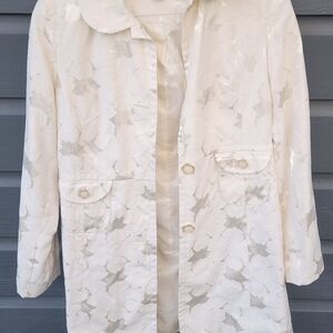 Kenneth Cole Reaction Cream Floral Coat